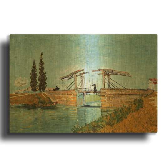 'Die Zugbrucke' By Vincent Van Gogh Gold Metal Wall Art