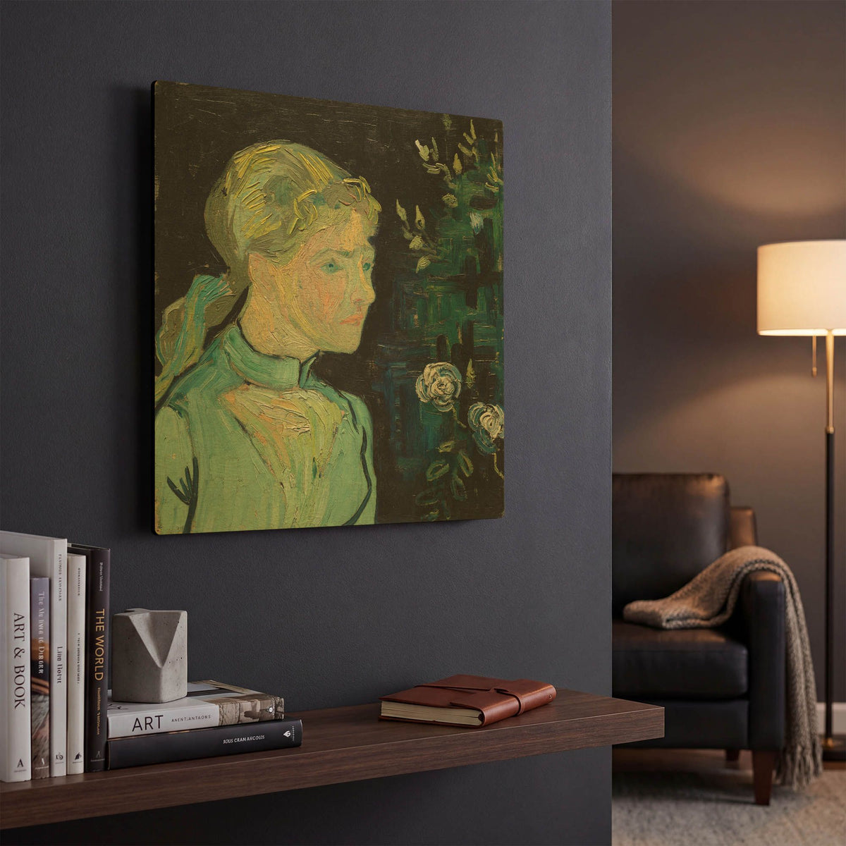 'Adeline Ravoux 1890' By Vincent Van Gogh Gold Metal Wall Art