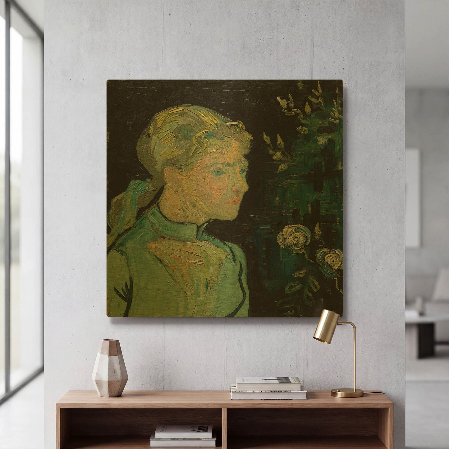 'Adeline Ravoux 1890' By Vincent Van Gogh Gold Metal Wall Art