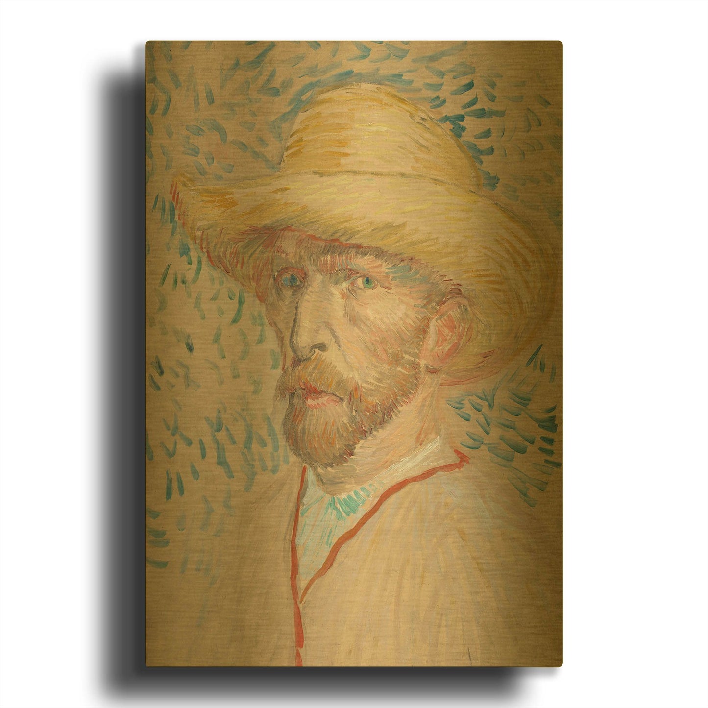 'Zelfportret Selfportrait' By Vincent Van Gogh Gold Metal Wall Art