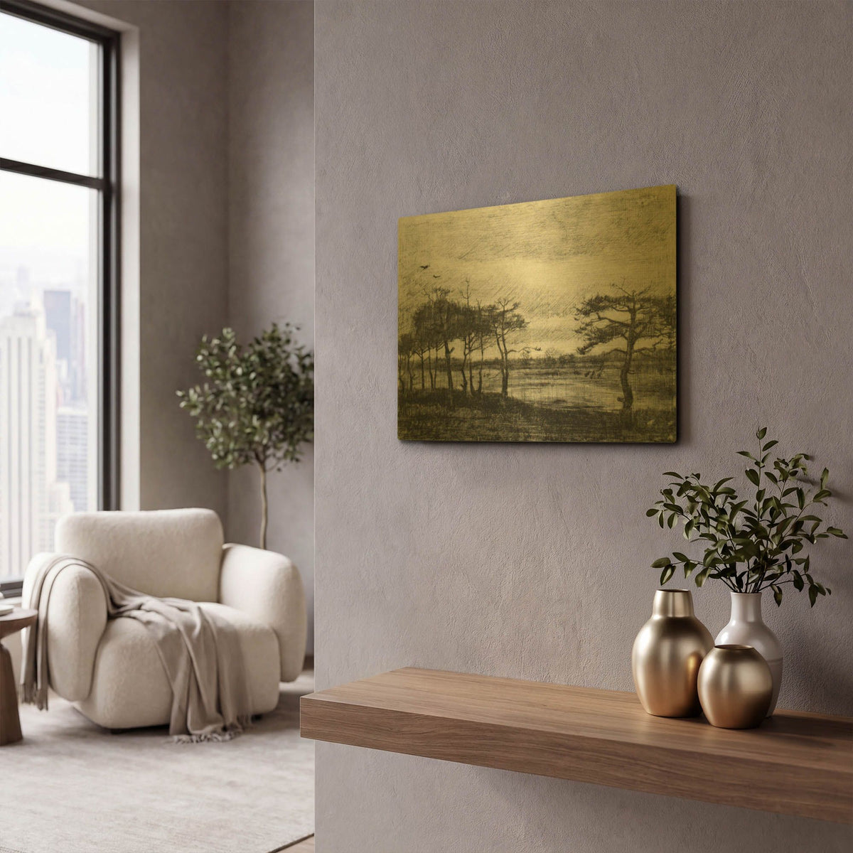 'Vincent Van Gogh 06' By Vincent Van Gogh Gold Metal Wall Art