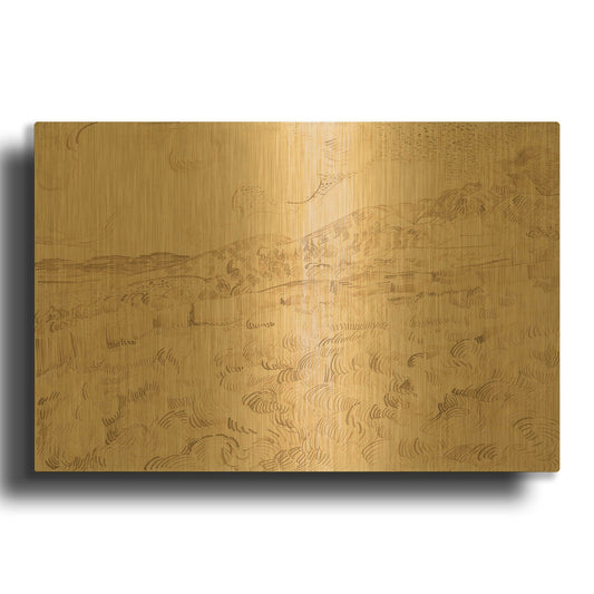'The Enclosed Wheatfield After A Storm' By Vincent Van Gogh Gold Metal Wall Art