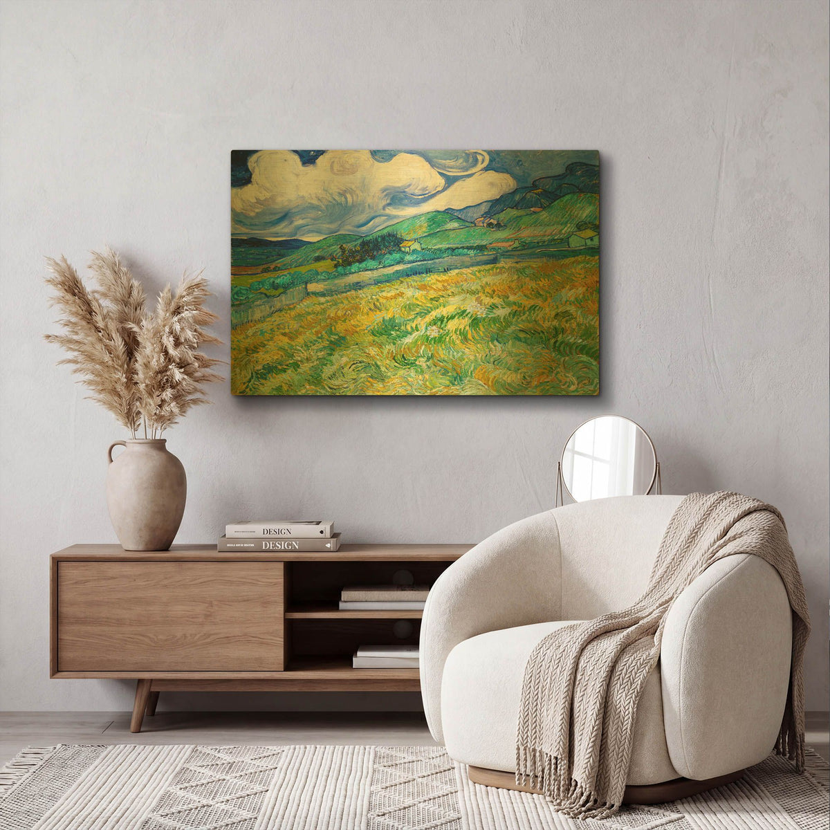 'Landscape From Saint-Remy' By Vincent Van Gogh Gold Metal Wall Art