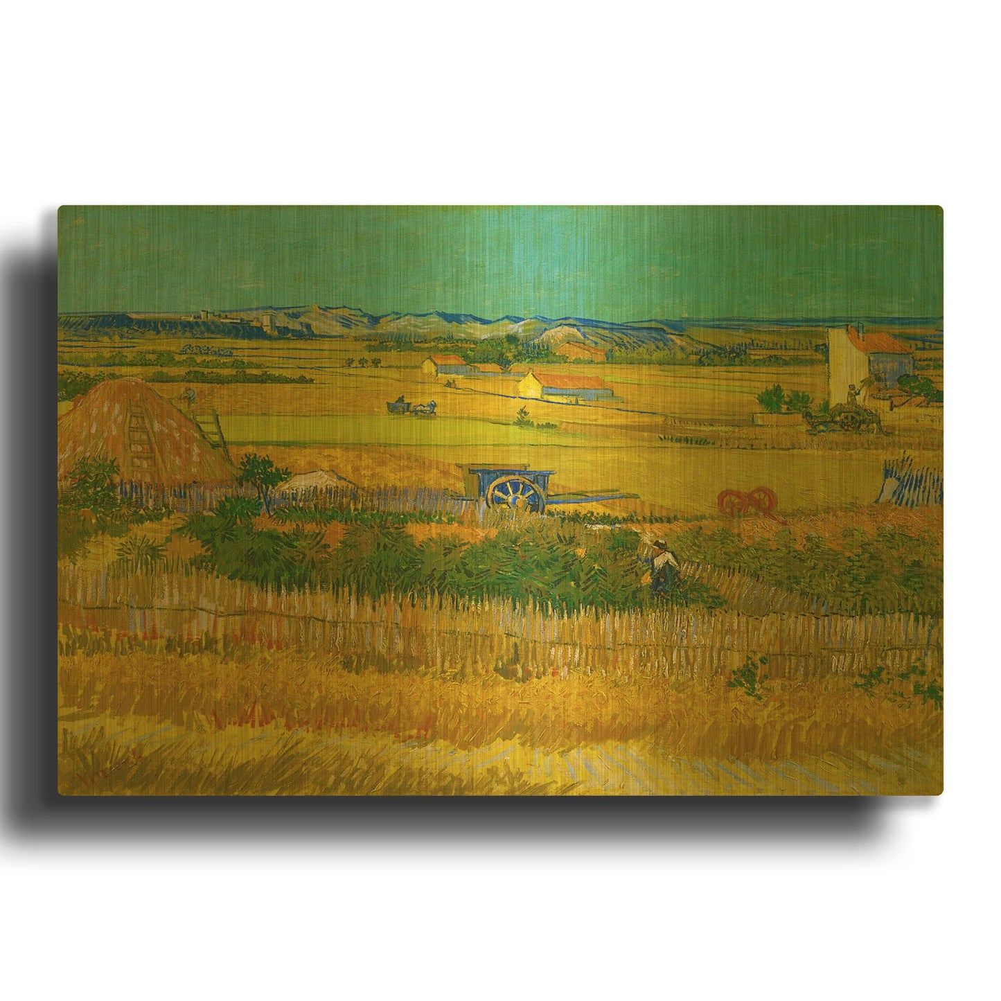 'De Oogst' By Vincent Van Gogh Gold Metal Wall Art