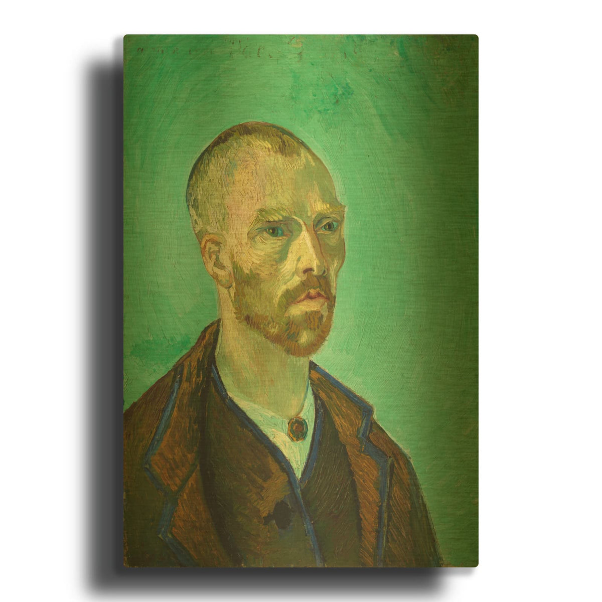 'Self-Portrait Dedicated To Gauguin' By Vincent Van Gogh Gold Metal Wall Art