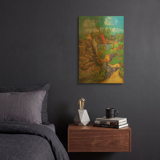 'Houses At Auvers' By Vincent Van Gogh Gold Metal Wall Art