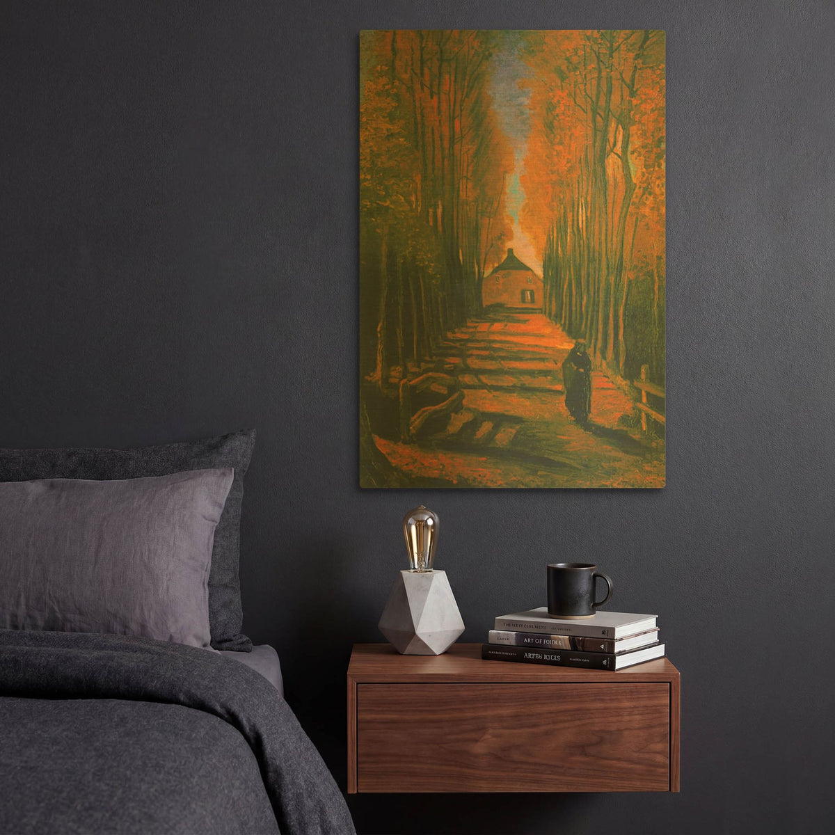 'Poplars In Autumn' By Vincent Van Gogh Gold Metal Wall Art