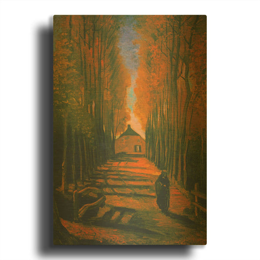 'Poplars In Autumn' By Vincent Van Gogh Gold Metal Wall Art