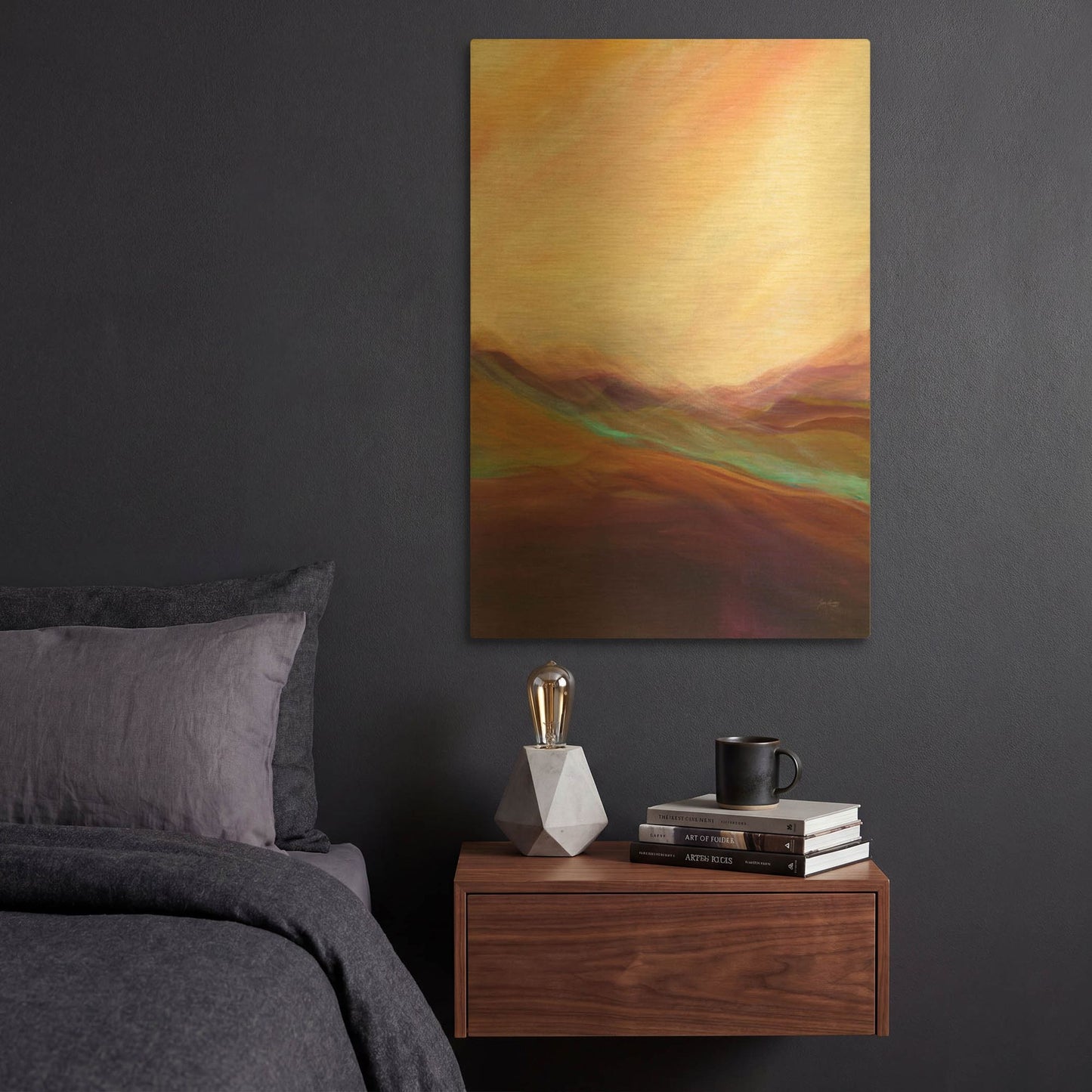 'The Dunes' By Jan Griggs Gold Metal Wall Art