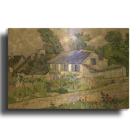 'Houses At Auvers 2' By Vincent Van Gogh Gold Metal Wall Art
