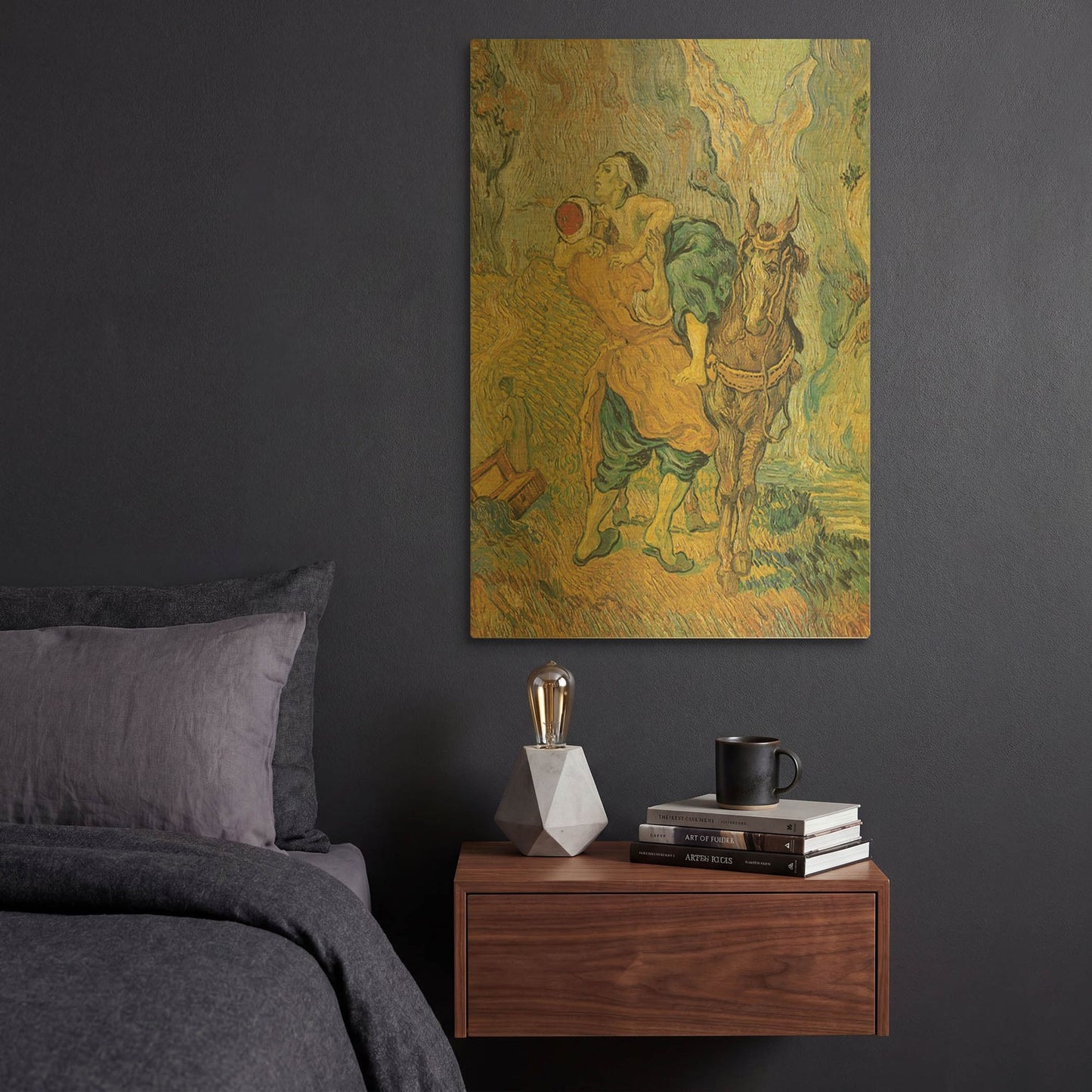 'Der Barmherzige Samariter' By Vincent Van Gogh Gold Metal Wall Art