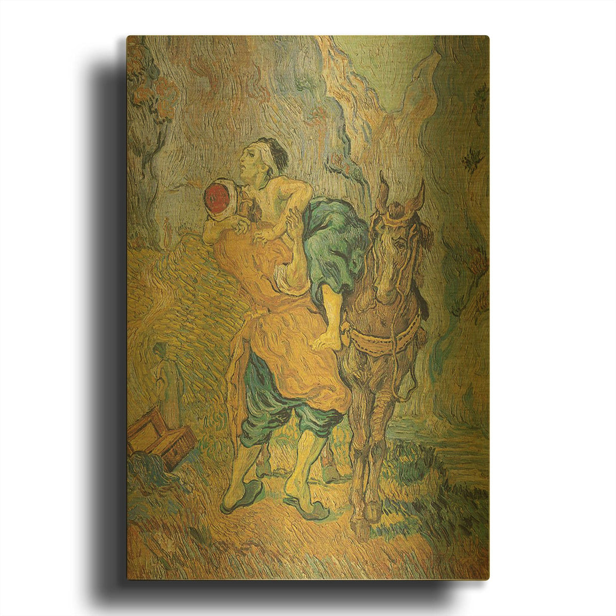 'Der Barmherzige Samariter' By Vincent Van Gogh Gold Metal Wall Art