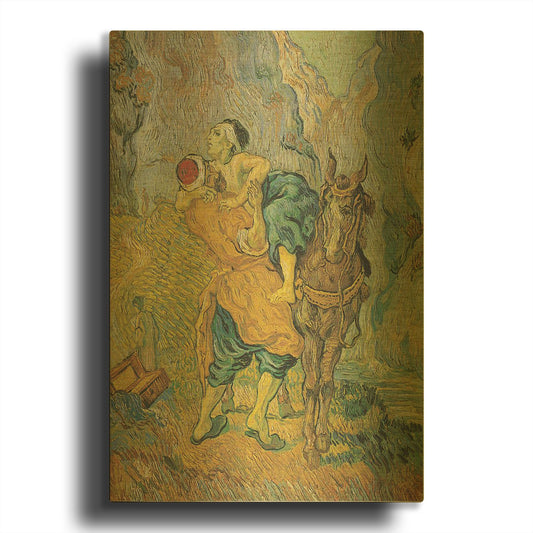 'Der Barmherzige Samariter' By Vincent Van Gogh Gold Metal Wall Art