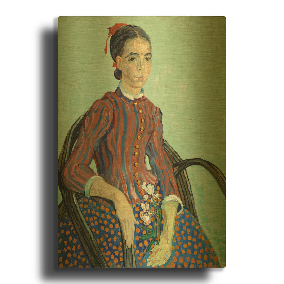 'La Mousme' By Vincent Van Gogh Gold Metal Wall Art
