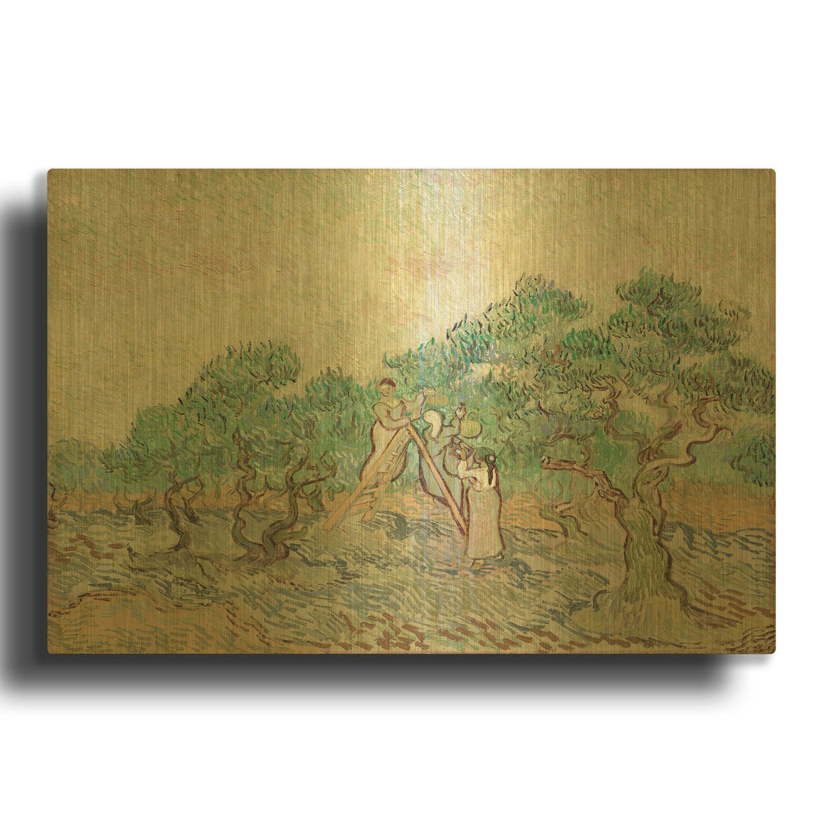 'The Olive Orchard' By Vincent Van Gogh Gold Metal Wall Art