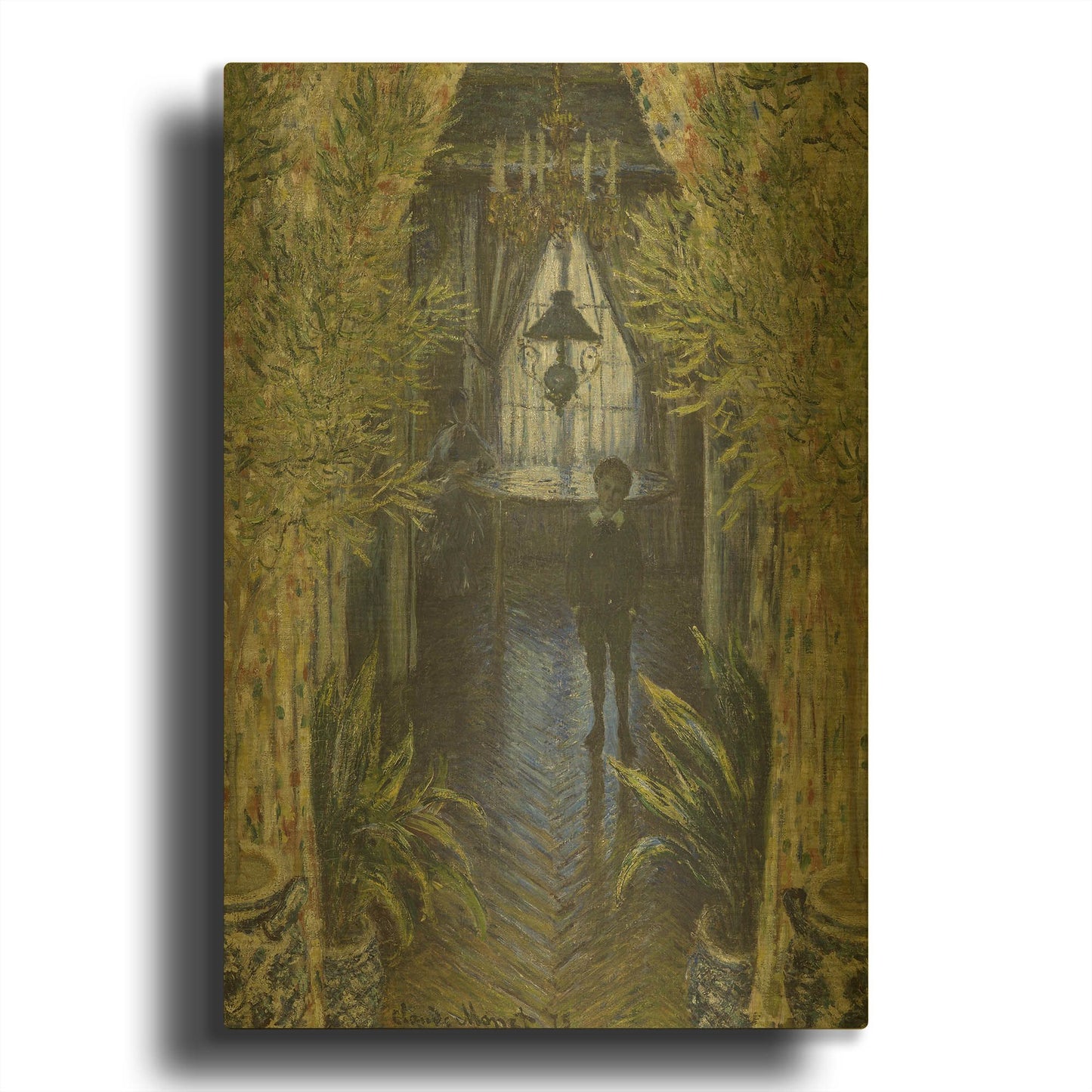 'A Corner Of The Apartment' By Claude Monet Gold Metal Wall Art