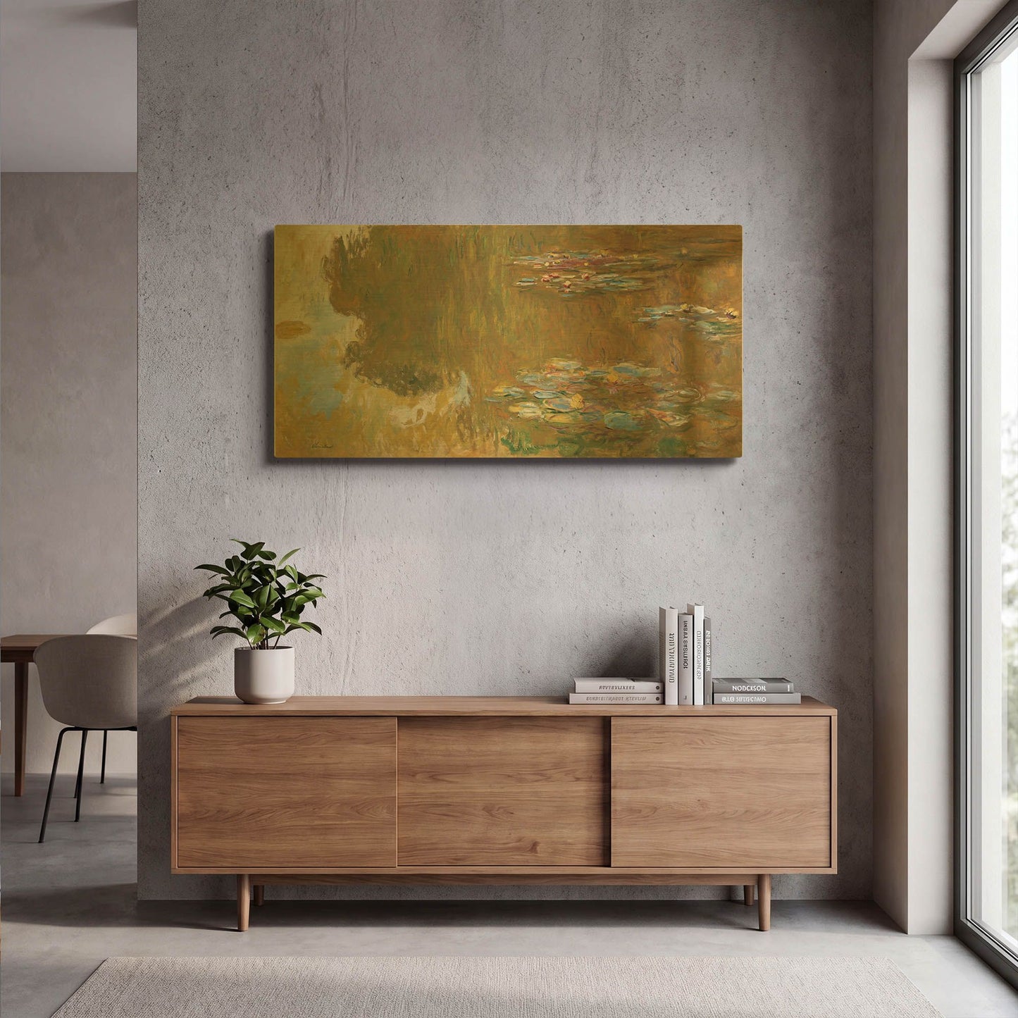 'The Water Lily Pond' By Claude Monet Gold Metal Wall Art