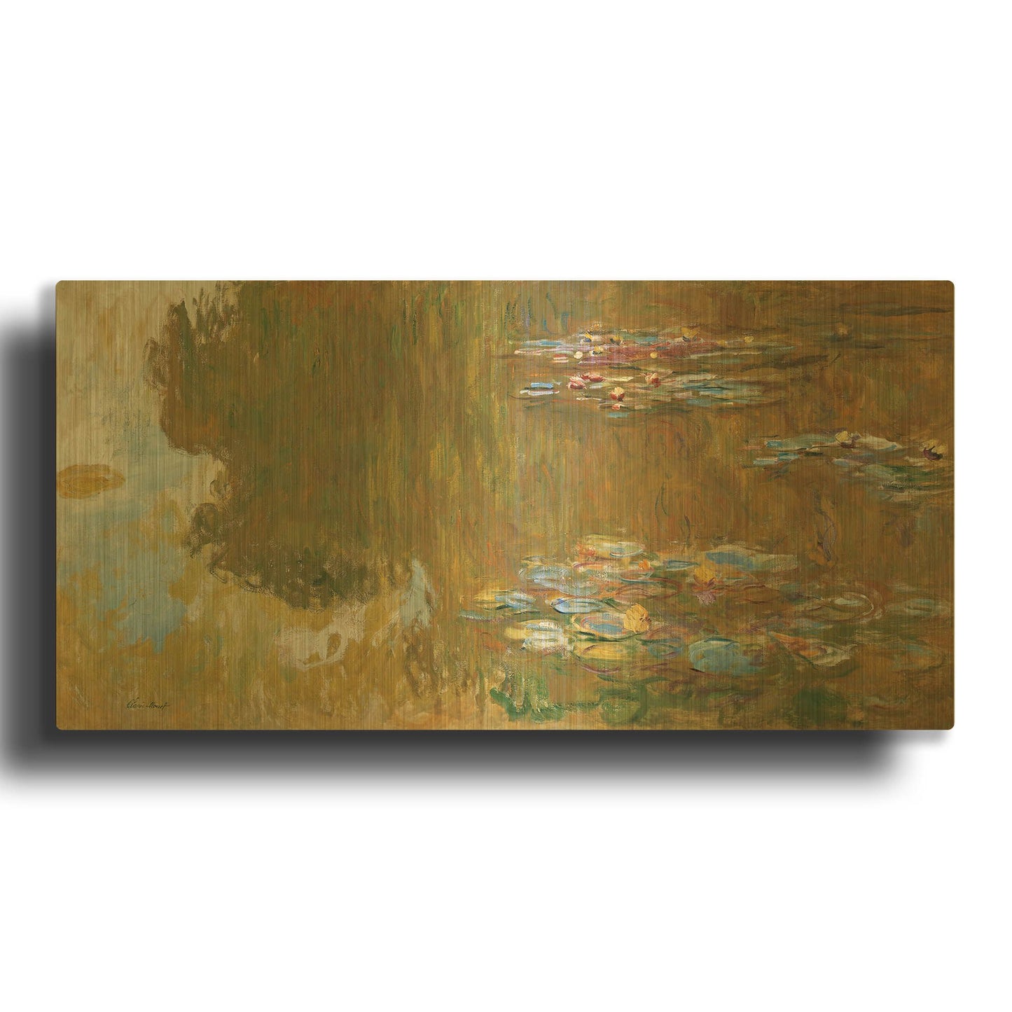 'The Water Lily Pond' By Claude Monet Gold Metal Wall Art
