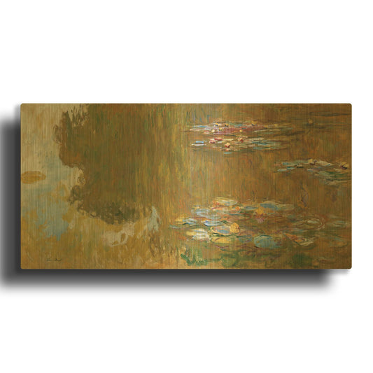 'The Water Lily Pond' By Claude Monet Gold Metal Wall Art