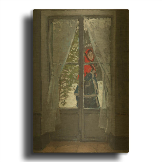 'The Red Kerchief' By Claude Monet Gold Metal Wall Art