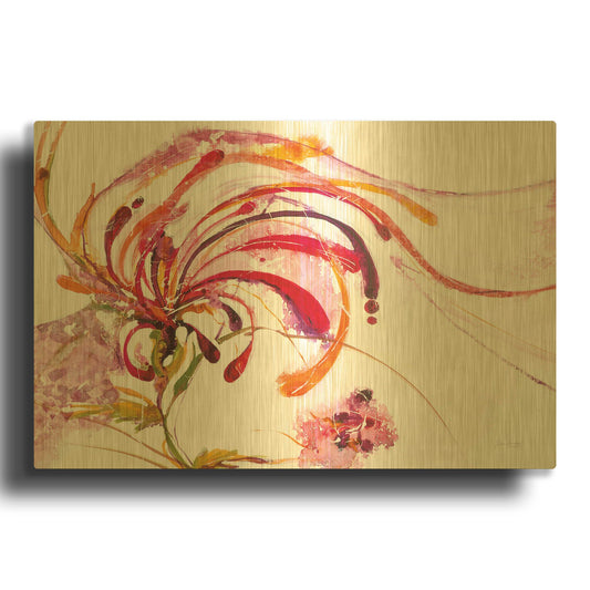 'Moving and Shaking Bright on White' By Jan Griggs Gold Metal Wall Art