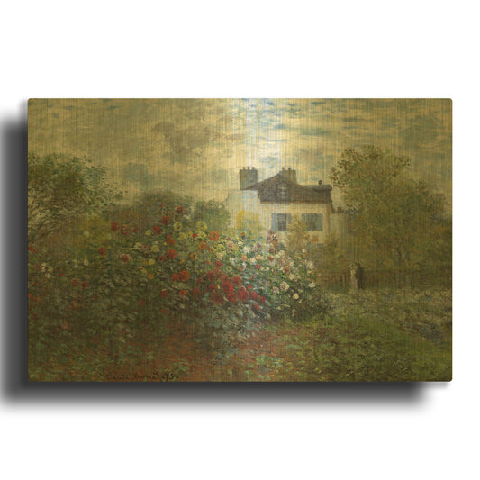 'The Artist’s Garden In Argenteuil' By Claude Monet Gold Metal Wall Art