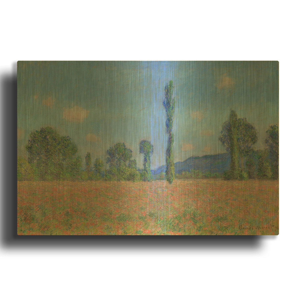 'Poppy Field (Giverny)' By Claude Monet Gold Metal Wall Art