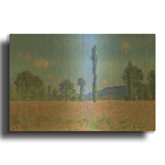 'Poppy Field (Giverny)' By Claude Monet Gold Metal Wall Art