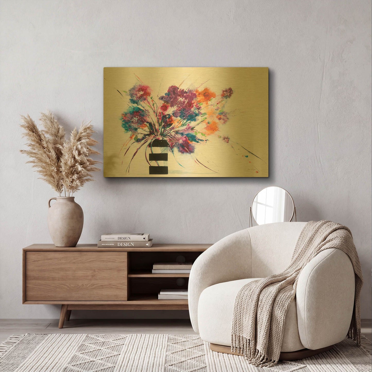 'Stripes' By Jan Griggs Gold Metal Wall Art