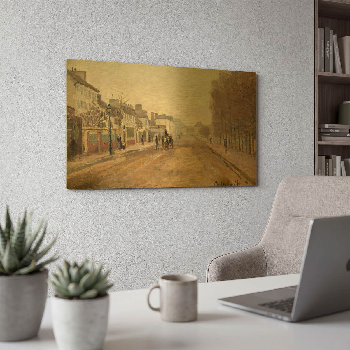 'Boulevard Heloise, Argenteuil' By Claude Monet Gold Metal Wall Art