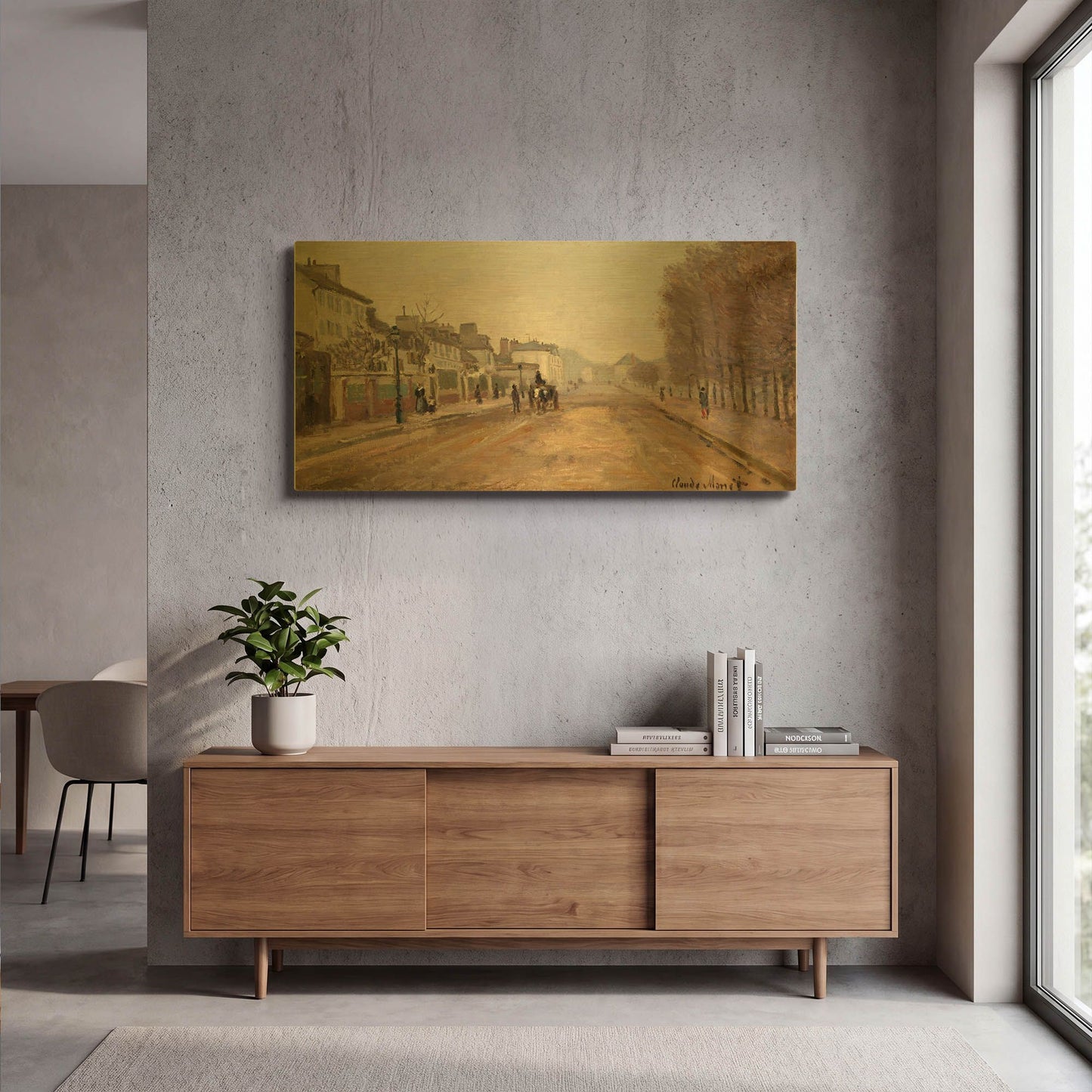 'Boulevard Heloise, Argenteuil' By Claude Monet Gold Metal Wall Art