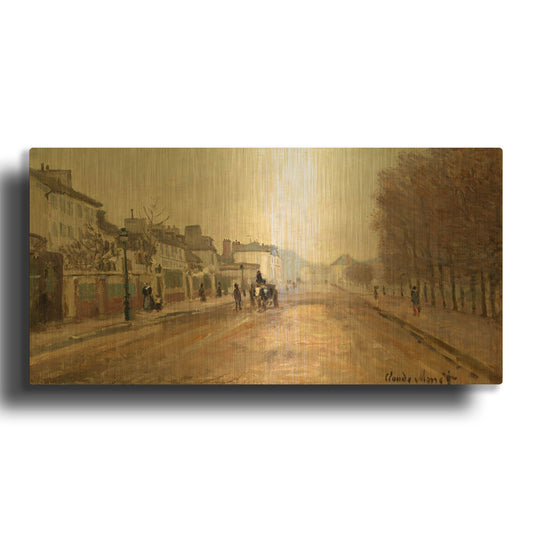 'Boulevard Heloise, Argenteuil' By Claude Monet Gold Metal Wall Art