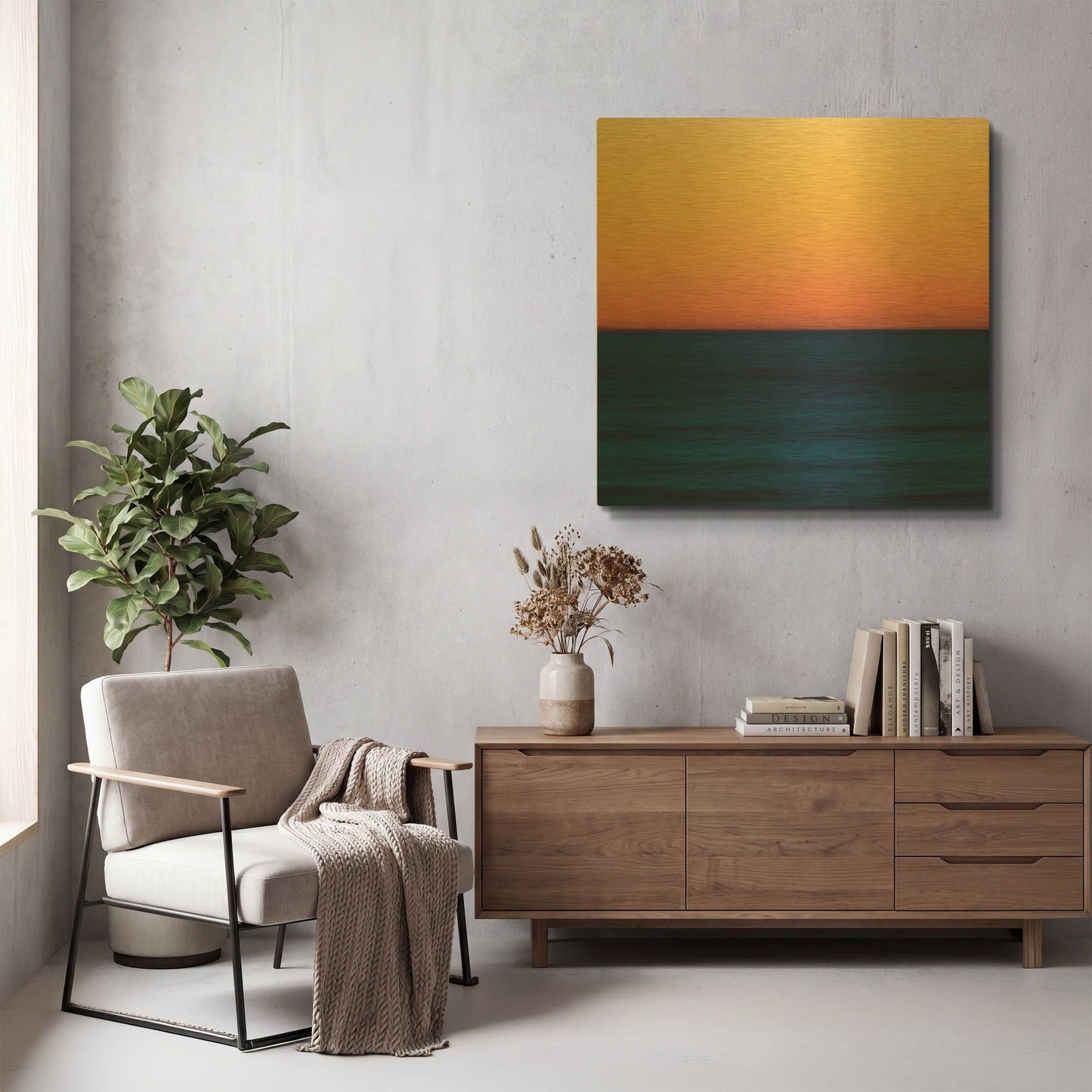 'Fire Water' By Kathrine Gendreau Gold Metal Wall Art
