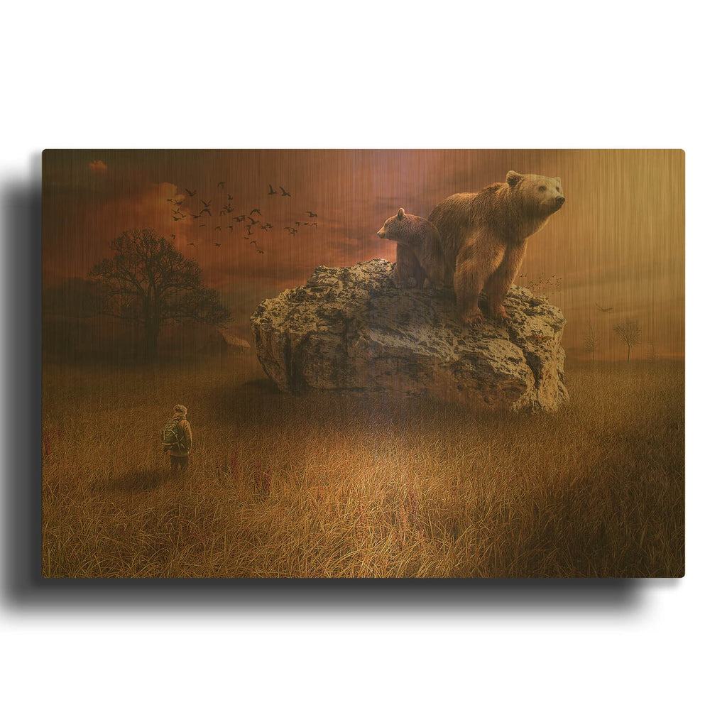 'Bear With Me' By Alan Gold Metal Wall Art