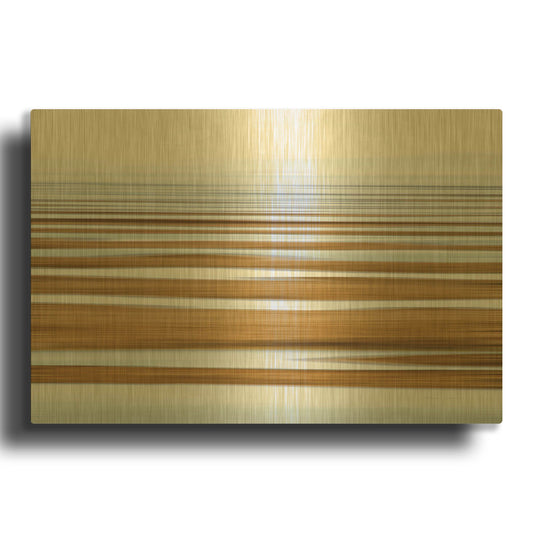 'Sand Flats in Fog' By Kathrine Gendreau Gold Metal Wall Art