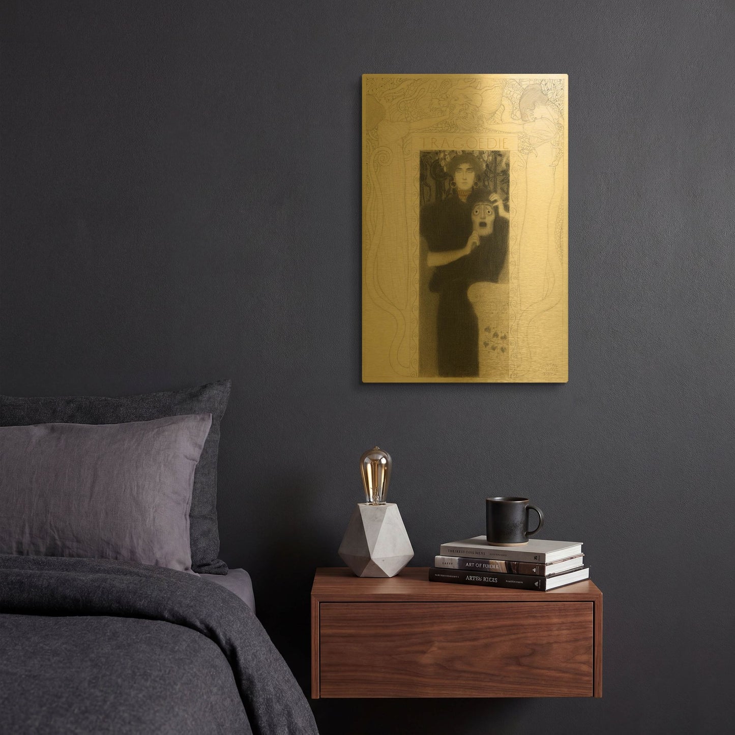 'Tragodie' By Gustav Klimt Gold Metal Wall Art