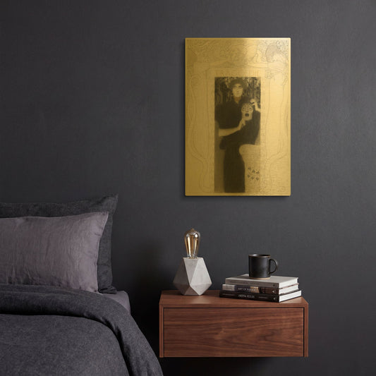 'Tragodie' By Gustav Klimt Gold Metal Wall Art