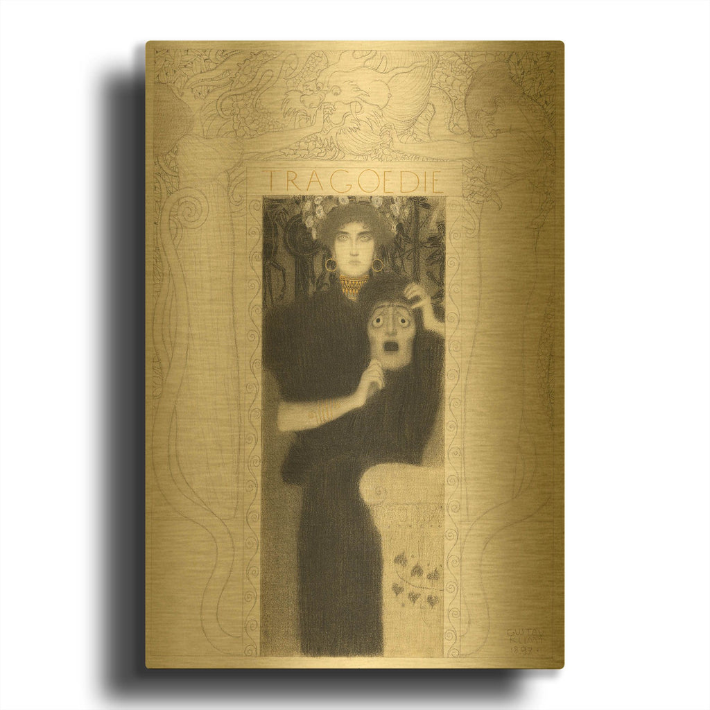 'Tragodie' By Gustav Klimt Gold Metal Wall Art
