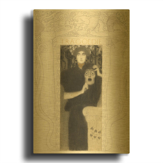 'Tragodie' By Gustav Klimt Gold Metal Wall Art