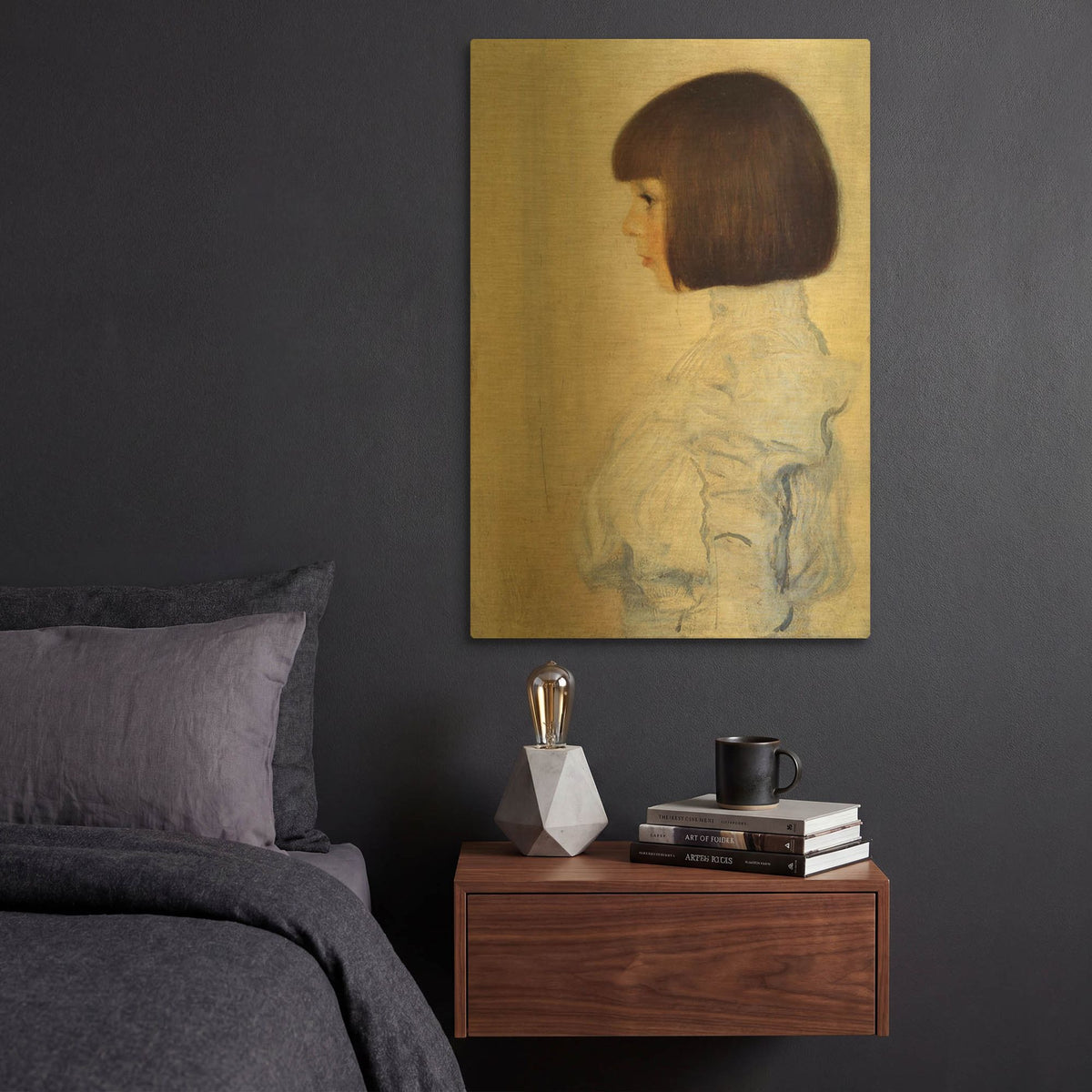 'Portrait of Helene' By Gustav Klimt Gold Metal Wall Art