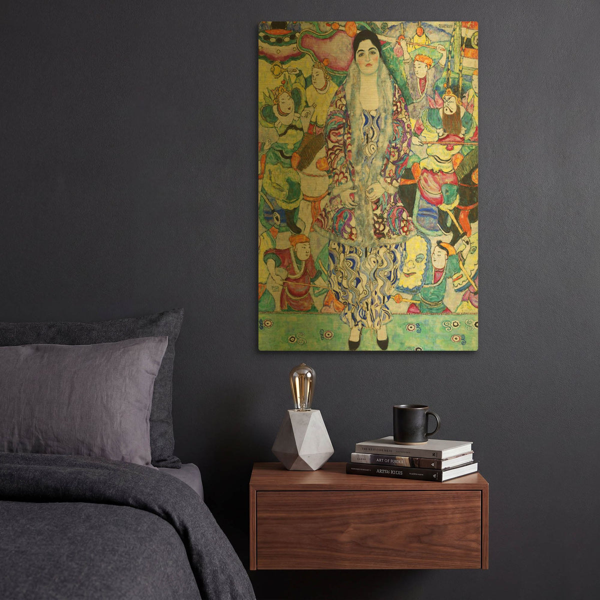 'Portrait of Friederike Maria Beer' By Gustav Klimt Gold Metal Wall Art