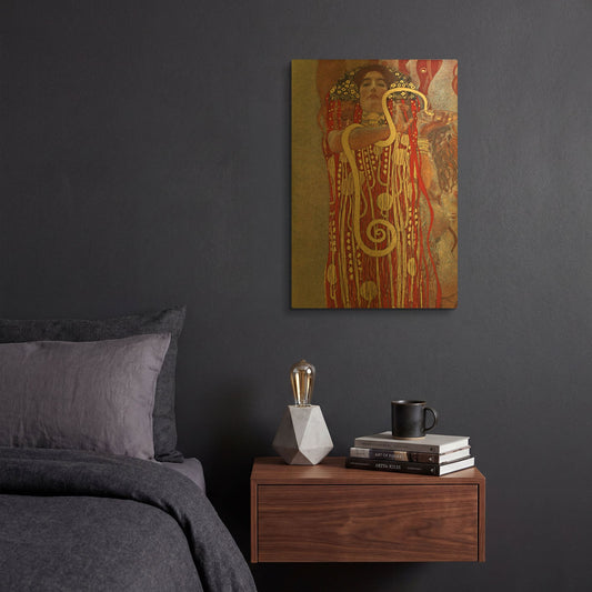 'Hygieia' By Gustav Klimt Gold Metal Wall Art