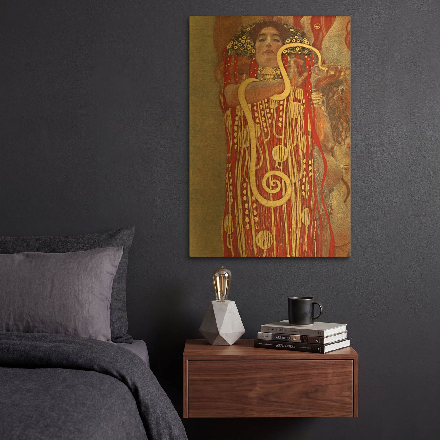 'Hygieia' By Gustav Klimt Gold Metal Wall Art