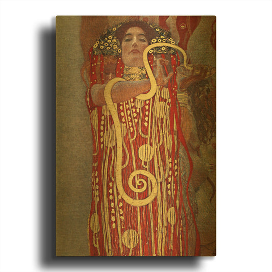 'Hygieia' By Gustav Klimt Gold Metal Wall Art