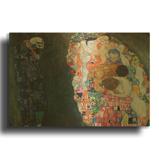 'Death and Life' By Gustav Klimt Gold Metal Wall Art