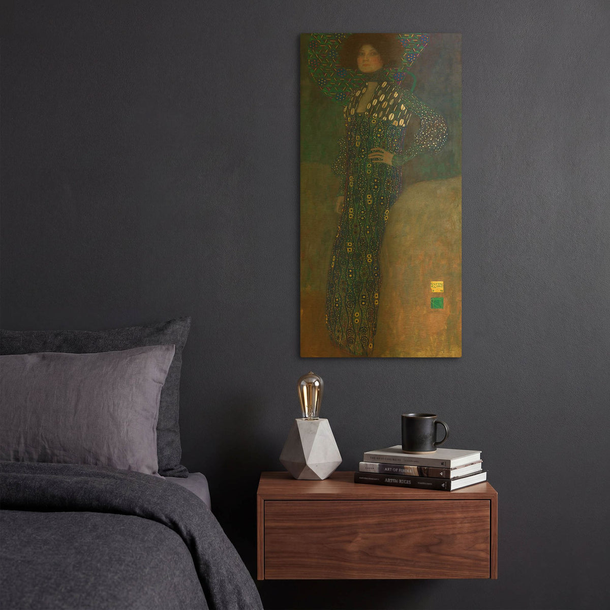 'Bildnis Emilie Floge' By Gustav Klimt Gold Metal Wall Art