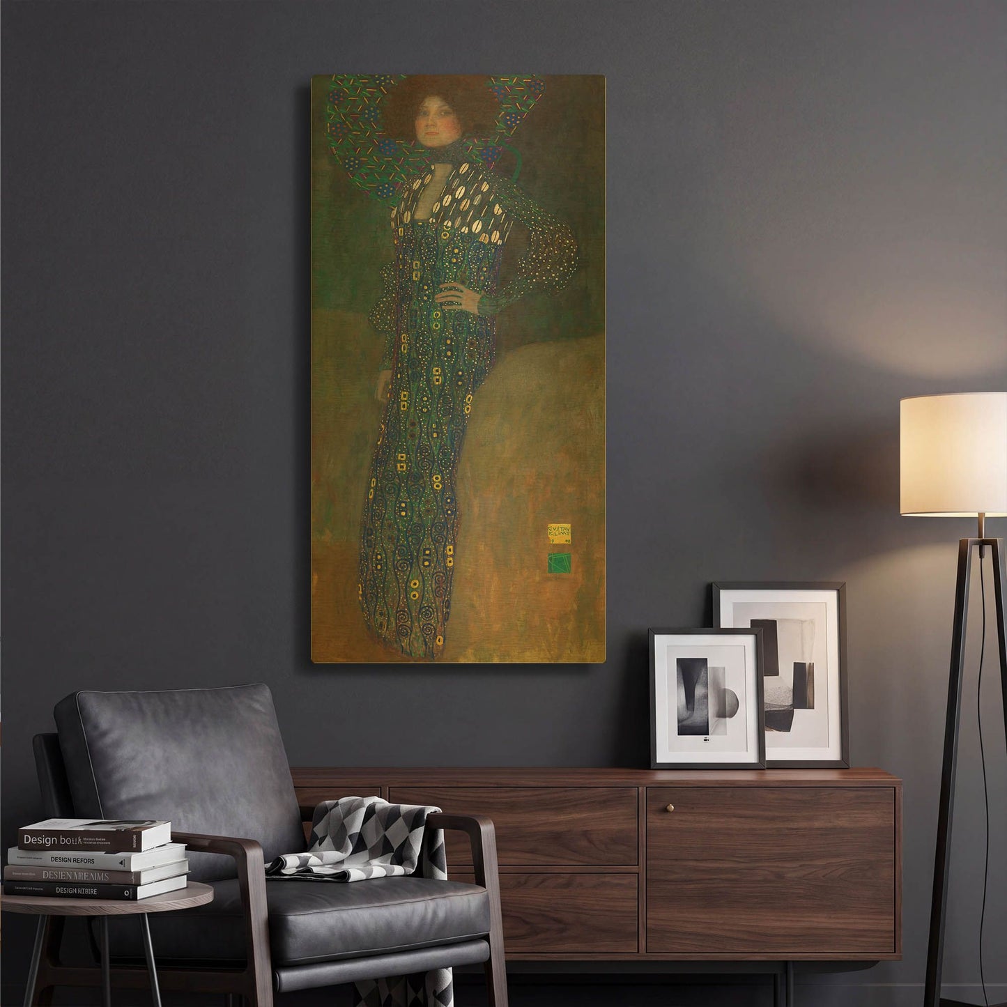 'Bildnis Emilie Floge' By Gustav Klimt Gold Metal Wall Art