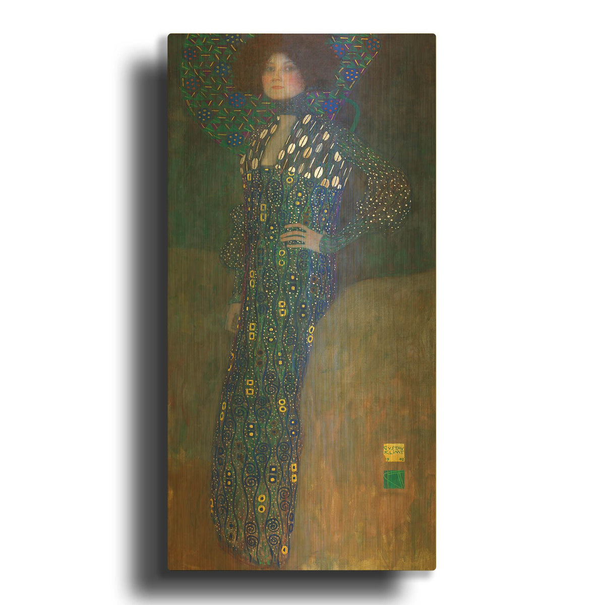 'Bildnis Emilie Floge' By Gustav Klimt Gold Metal Wall Art