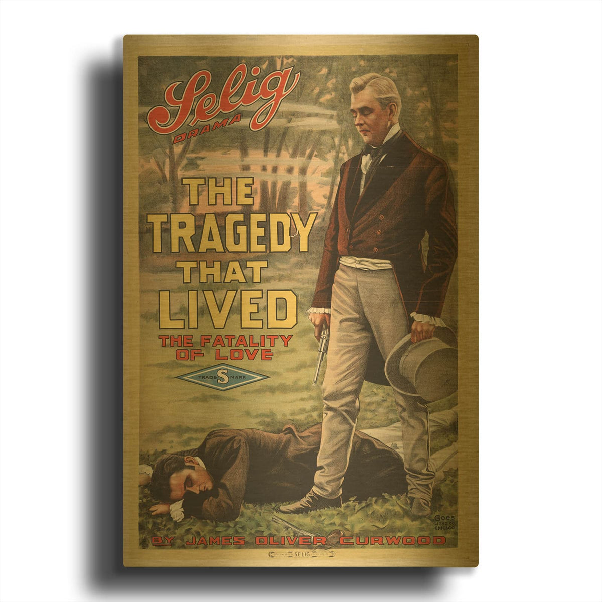 'The Tragedy That Lived The Fatality Of Love (1914)' By Luxe Gold Metal Wall Art