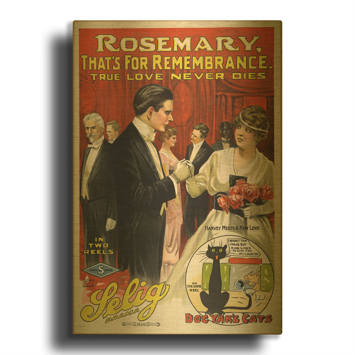 'Rosemary, That’S For Remembrance (1914)' By Luxe Gold Metal Wall Art